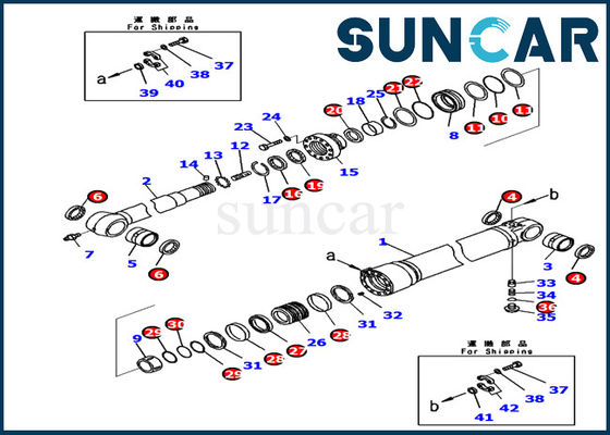 721-98-00260 Bộ làm kín xi lanh ARM Máy xúc Komatsu PC240LC-11 Bộ sửa chữa bên trong thủy lực