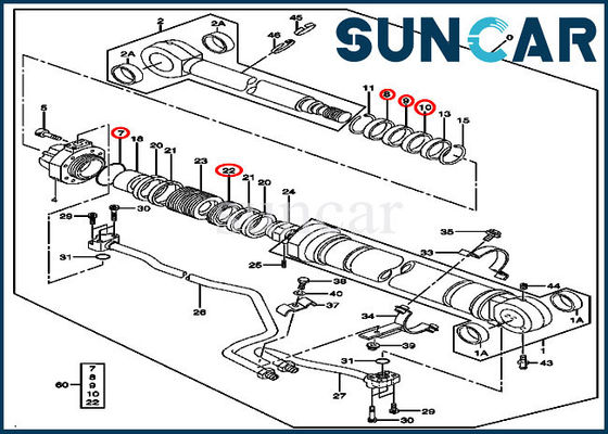 4485615 Boom Seal Repair Kits Phù hợp với 270C LC John Deere Máy xúc LH / RH Xi lanh