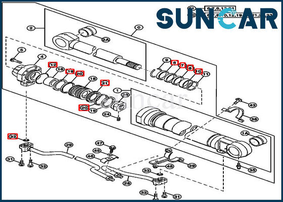 Bộ xi lanh thủy lực AT264437 Bộ dụng cụ làm kín bùng nổ cho các bộ phận 200LC 2054 270LC John Deere