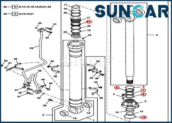 Bộ dụng cụ bảo dưỡng xi lanh 9180581 Boom LH / RH Bộ làm kín sửa chữa cho 330LCR JOHN DEERE