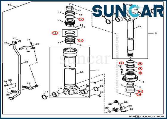 FYA00001398 Bộ công cụ sửa chữa con dấu xi lanh xô ISO9001 3754D 350DLC John Deere Service Kit