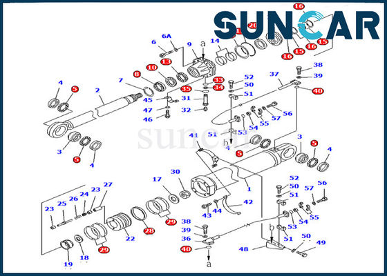 Bộ dụng cụ làm kín máy xúc Komatsu 707-99-87600 Bộ dụng cụ sửa chữa xi lanh bùng nổ cho mô hình PC1600-1 thủy lực