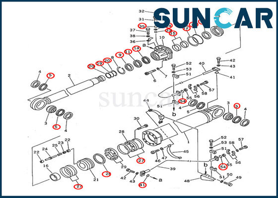 707-99-87660 Komatsu Excavator 2nd Boom Cylinder Seal Kit PC1600-1 Các bộ phận bên trong xi lanh thủy lực