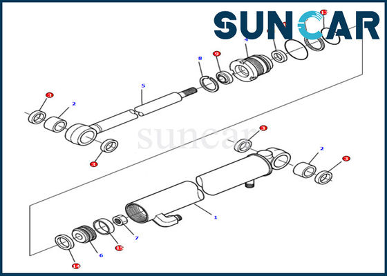 878000501 Bộ niêm phong xi lanh cánh tay DELUXE Máy xúc Komatsu PC15R-8 Bộ phận bên trong thủy lực