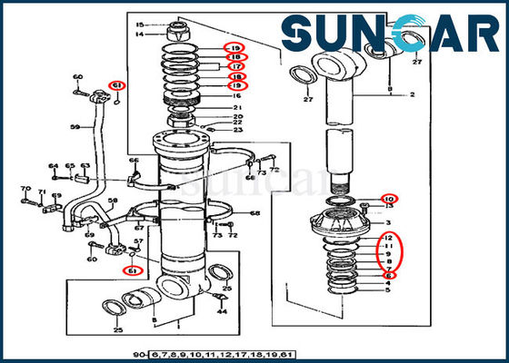 AT196471 Boom Cylinder Seal Kit Bộ dụng cụ dịch vụ cho thiết bị mô hình 450CLC 550LC Deere