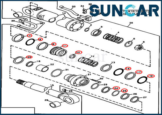 AT264444 Bộ niêm phong cánh tay ISO9001 490 John Deere Cylinder Repair Seal Kit