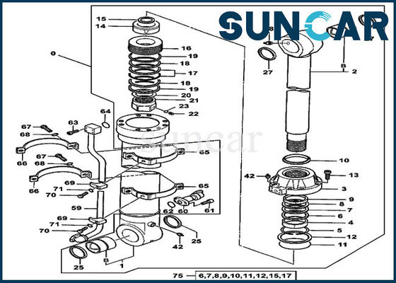 4438696 Bộ dụng cụ bảo dưỡng xô Bộ dụng cụ sửa chữa con dấu xi lanh Deere cho máy xúc 550LC