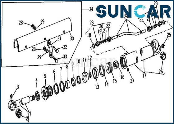 AR105312 Bộ dụng cụ sửa chữa xi lanh thủy lực John Deere 690 690B Bộ niêm phong xô
