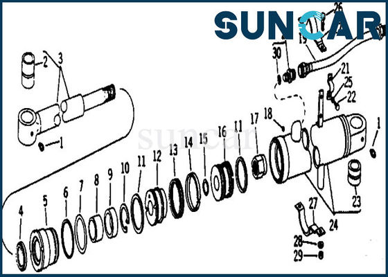 Bộ niêm phong AR105313 Bộ xi lanh thủy lực phù hợp với bộ phận Deere Máy xúc 690 690B 693B