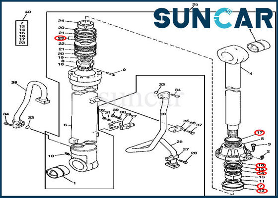 790 Boom Seal Kit AT192076 Deere Bộ phận dịch vụ thay thế Bộ phận sửa chữa xi lanh máy xúc