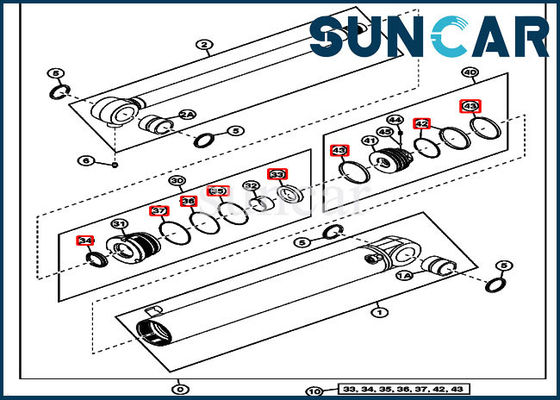 35G 35D John Deere Seal Kit 4614059 Bộ thay thế xi lanh xoay của máy xúc Boom Swing