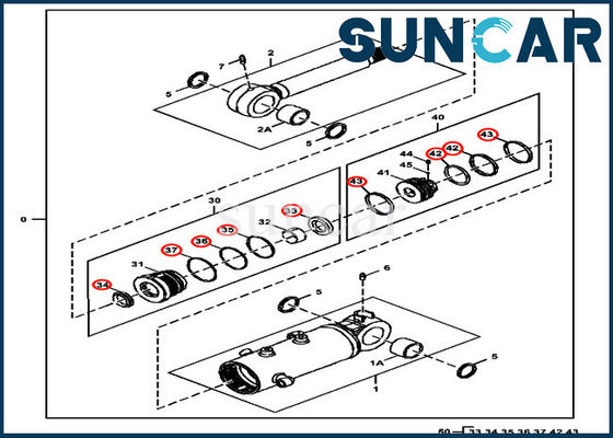 Bộ làm kín máy đào FYD00005420 Bộ bảo dưỡng xi lanh lưỡi cho John Deere 35G