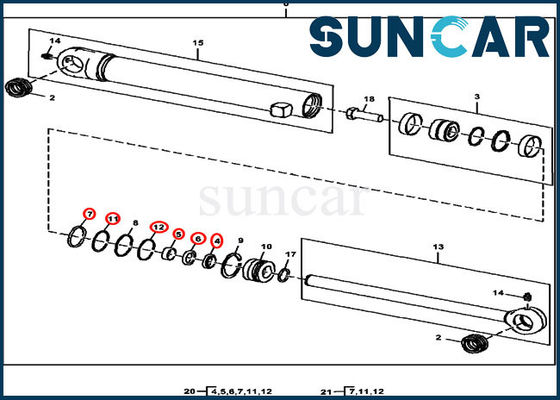 Bộ xi lanh thủy lực AH158827 Bộ xi lanh kẹp gầu Bộ làm kín xi lanh phù hợp với 35D 17D JOHN DEERE