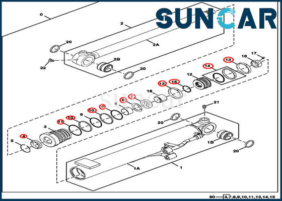 FYD00003878 Bộ niêm phong bùng nổ thủy lực Bộ dụng cụ sửa chữa xi lanh 17D John Deere