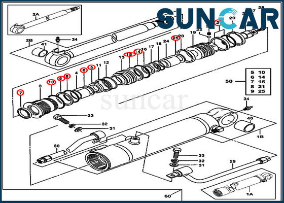 0843613 Bộ niêm phong cánh tay Bộ dụng cụ sửa chữa con dấu xi lanh Deere Phù hợp với JOHN DEERE 50ZTS 35ZTS