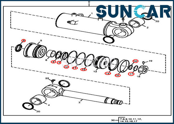 FYD00000075 Bộ dụng cụ làm kín nâng lưỡi John Deere Bộ dụng cụ bảo dưỡng xi lanh thủy lực 50D 50G