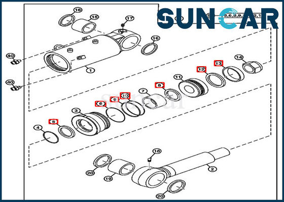 4687562 Bộ làm kín xi lanh dạng lưỡi Bộ dụng cụ sửa chữa con dấu John Deere Phù hợp với 70,00 * 120,00 CYL