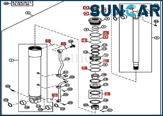 4663491 Bộ dụng cụ sửa chữa con dấu xi lanh Bộ dụng cụ thay thế bùng nổ Phù hợp với John Deere 75D 85D