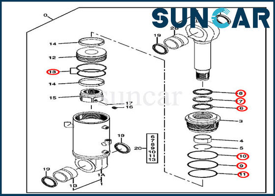 4465736 Bộ làm kín xi lanh dạng lưỡi Phù hợp với Bộ dụng cụ sửa chữa thủy lực 80C John Deere