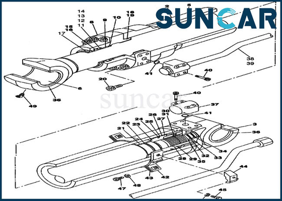 Bộ dụng cụ sửa chữa xi lanh cánh tay LZ00646 Bộ dụng cụ dịch vụ thủy lực trường hợp CX240LR