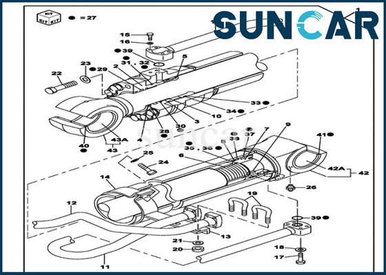 LZ007300 Boom Repair Seal Kit Bộ dụng cụ xi lanh thủy lực Phù hợp với CASE CX350B Bộ phận CX330