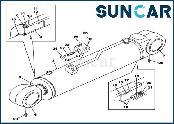 Bộ dụng cụ sửa chữa con dấu xi lanh đối trọng LZ00463 có thể tự tháo rời Phù hợp với trường hợp CX800 CX700