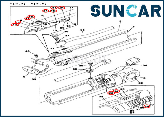 Máy xúc bánh xích LZ00469 Bộ sửa chữa con dấu cánh tay tiêu chuẩn Phù hợp với trường hợp CX75SR CX80 Xi lanh Assy