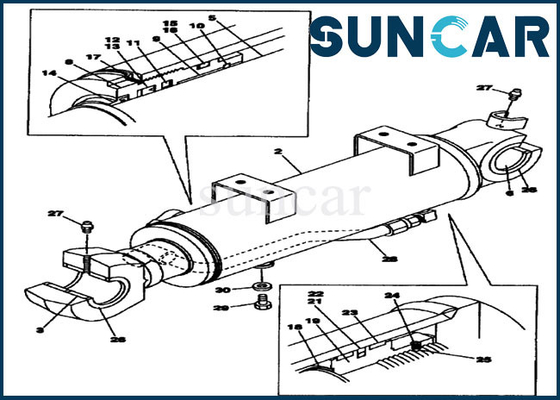 Bộ sửa chữa con dấu xi lanh thủy lực LQU0245 Lưỡi ủi phù hợp với mô hình máy xúc CASE CX130 CX130B