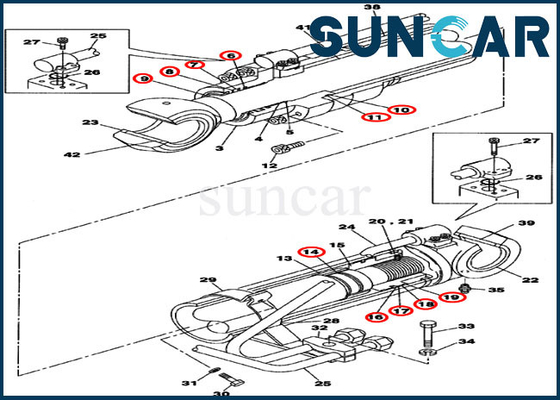 Bộ làm kín dầu OEM LZ008100 Bộ niêm phong xi lanh bùng nổ CX160B Bộ dụng cụ thay thế trường hợp