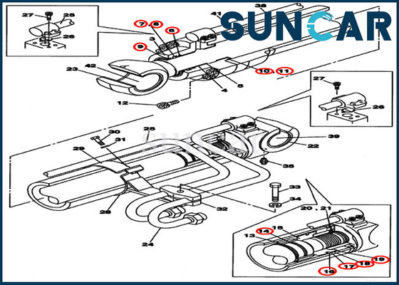 Bộ làm kín xi lanh LZ007630 Bộ làm kín xi lanh CX210BLR CX210B Bộ thay thế bùng nổ CASE