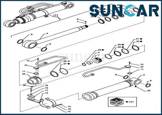 CX290B CX300C Boom Seal Kit LZ011210 CASE Bộ sửa chữa xi lanh thủy lực