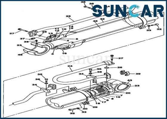 Hiệu suất niêm phong cao Bộ làm kín xi lanh cánh tay LZ008300 Phù hợp với Thiết bị nặng Trường hợp CX470B