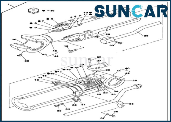 Bộ niêm phong gáo / cánh tay Bộ công cụ bảo dưỡng xi lanh LZ010890 cho trường hợp CX130D LC CX130C Máy xúc