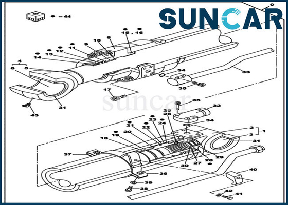 CASE Dipper / Arm Seal Kit Bộ thay thế xi lanh LZ011200 Phù hợp với Máy xúc CX210C LC CX210D LC