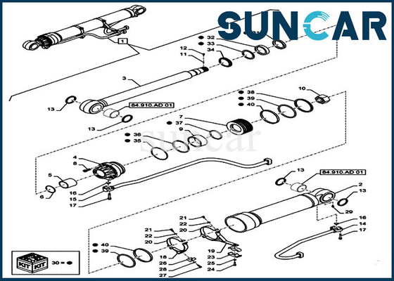 Boom Sealing Kit LZ013760 Bộ đệm sửa chữa xi lanh cho vỏ máy xúc CX490D LC CX500D LC