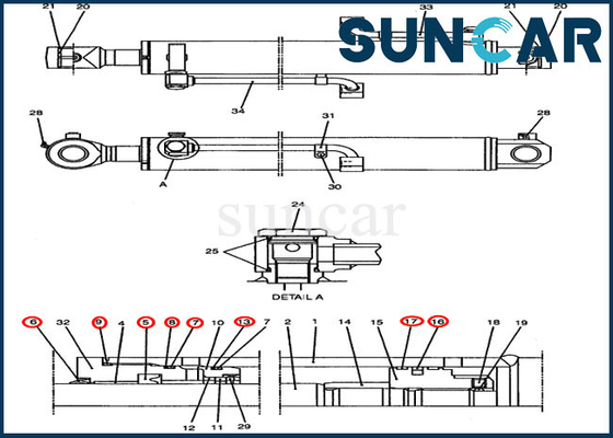 PY01V00030R300 Bộ phận sửa chữa Bộ phận làm kín Bộ phận bảo dưỡng xi lanh thủy lực CX47