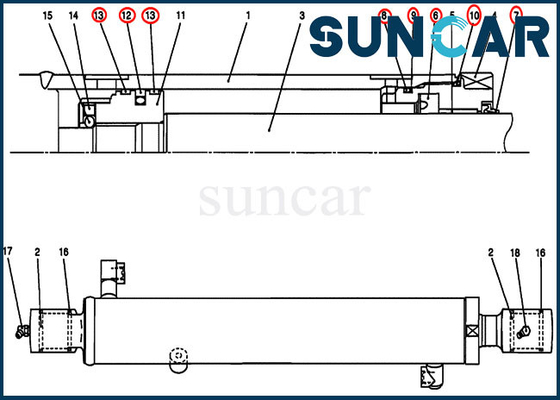 PV01V00045R300 Bộ làm kín thùng / lưỡi gạt cho trường hợp Bộ bảo dưỡng xi lanh CX27B CX17B