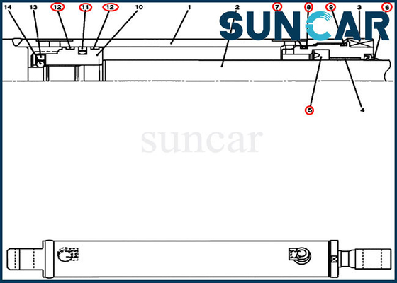 Bộ dụng cụ sửa chữa xi lanh bánh xích PU01V00030R100 CASE CX17B Bộ làm kín dầu thủy lực