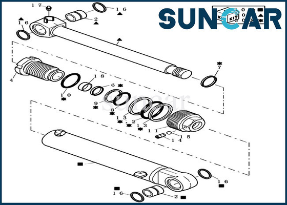 72280241 Swing / Arm Cylinder Seal Kit Phù hợp với Trường hợp CX22B CX20B Máy xúc bánh xích mini