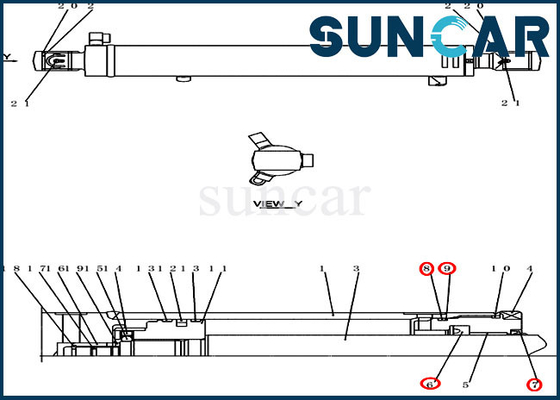 Bộ dụng cụ xi lanh PX01V00042R300 Bộ làm kín cánh tay / xích đu Phù hợp với Máy xúc bánh xích nhỏ gọn CX31B CX36B