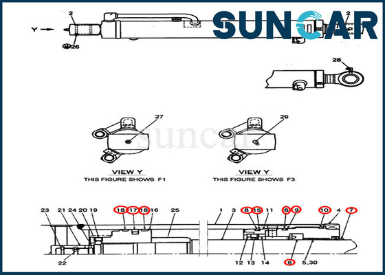 72282209 Bộ niêm phong xi lanh cánh tay cho máy xúc bánh xích mini Model CX27B CASE Thiết bị niêm phong thiết bị xây dựng