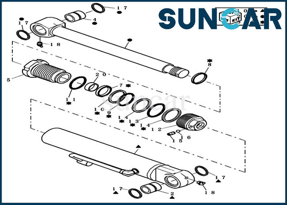 CX31B Bucket Repair Seal Kit 72280251 Mini Crawler Excavator Case Phụ tùng thay thế xi lanh
