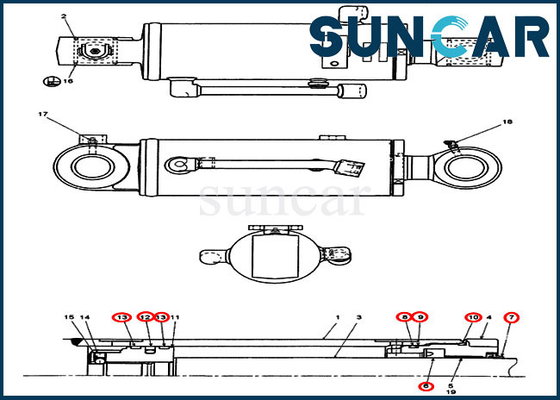 72280260 Bộ dụng cụ sửa chữa xi lanh xe ủi CX31B Bộ dịch vụ thay thế trường hợp máy xúc bánh xích mini