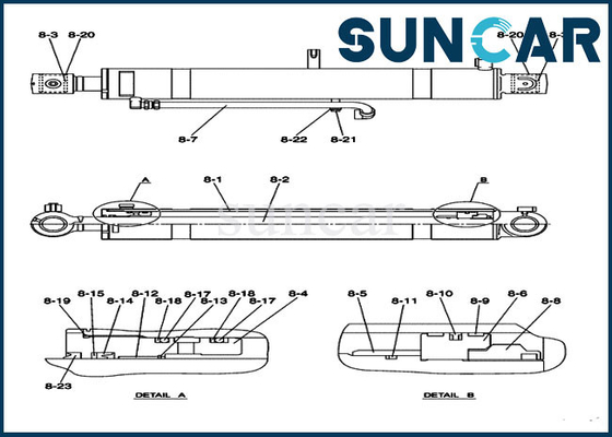 PY01V00043R400 Bộ sửa chữa con dấu xi lanh thủy lực CX50B Case Máy xúc nhỏ gọn Boom Seal Kit