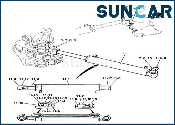 PH01V00031R400 Bộ thay thế con dấu CX50B Trường hợp Máy xúc bánh xích Bộ dụng cụ xi lanh xoay