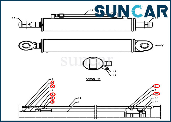 PH01V00006R100 Bộ làm kín góc xi lanh Bộ dụng cụ bảo dưỡng phù hợp với các mẫu vỏ CX55BMSR CX55B