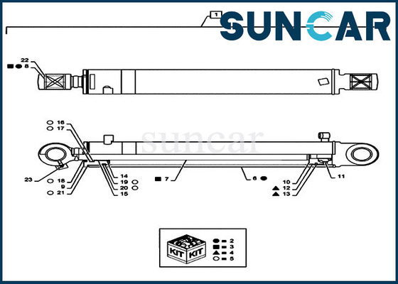 CX55B CASE PS01V00004R300 Máy xúc Swing Cylinder Piston Seal Kit Bộ niêm phong sửa chữa thủy lực