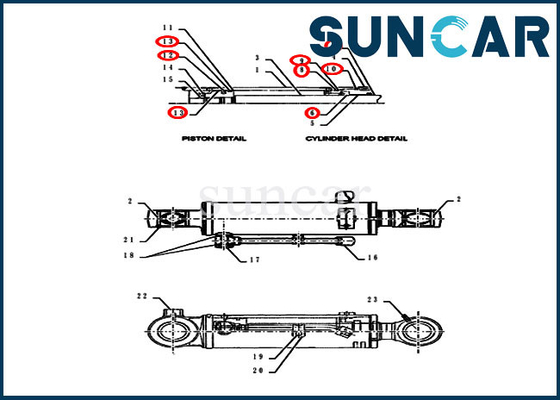 PY01V00052R300 Bộ làm kín sửa chữa máy ủi CX55BMSR CASE Bộ dụng cụ thay thế xi lanh máy xúc