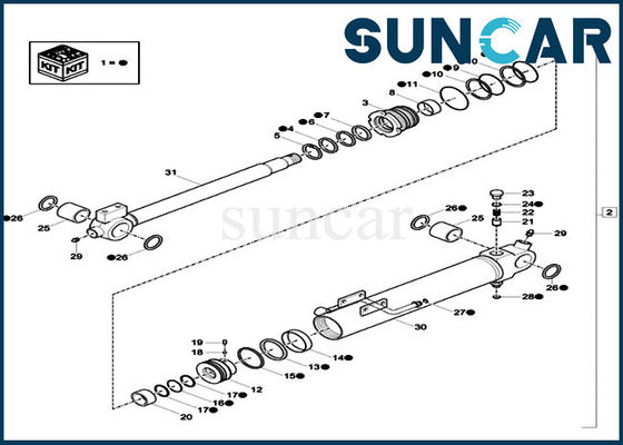 XKCC-01527 XKCC01527 Bộ thay thế con dấu xi lanh cái gáo Phù hợp với CX17C CASE Máy xúc bánh xích mini
