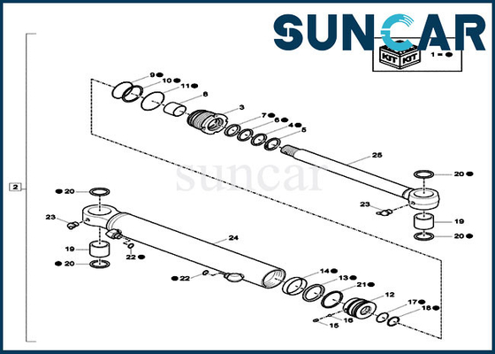 XKCC-01429 Undercarriage Sealing Kit XKCC01429 Cylinder Replacement Seal Kit Fits CX18C Case